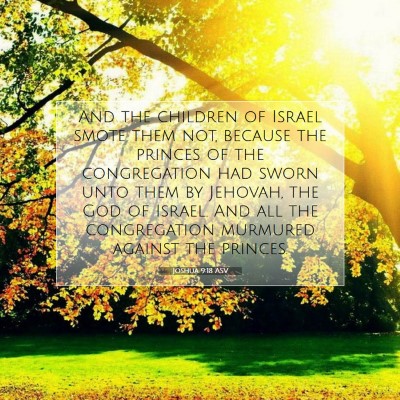 Picture 07 - Joshua 9:18 ASV - And the children of Israel smote them not, - Bible Verse Picture