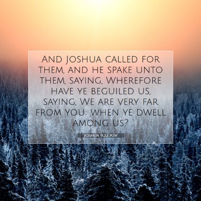 Picture 07 - Joshua 9:22 ASV - And Joshua called for them, and he spake unto - Bible Verse Picture