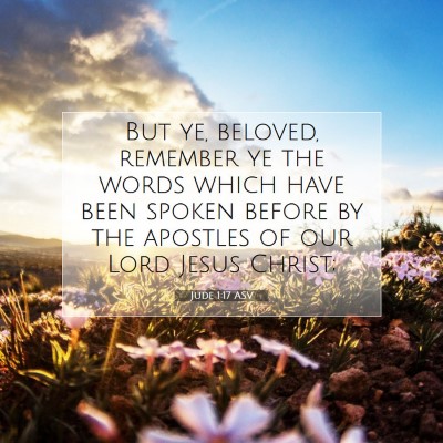 Picture 07 - Jude 1:17 ASV - But ye, beloved, remember ye the words which have - Bible Verse Picture