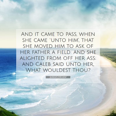 Picture 07 - Judges 1:14 ASV - And it came to pass, when she came `unto him', - Bible Verse Picture