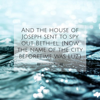 Picture 07 - Judges 1:23 ASV - And the house of Joseph sent to spy out Beth-el. - Bible Verse Picture