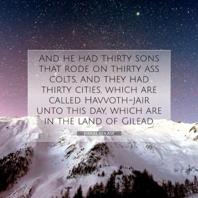 Picture 07 - Judges 10:4 ASV - And he had thirty sons that rode on thirty ass - Bible Verse Picture