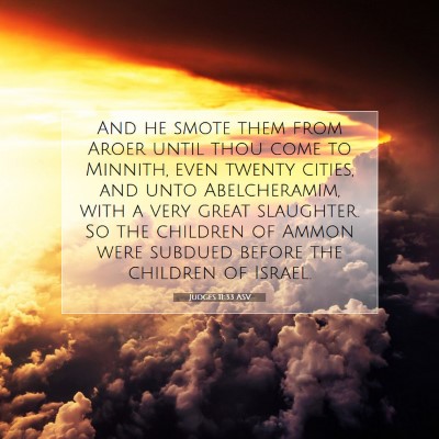 Picture 07 - Judges 11:33 ASV - And he smote them from Aroer until thou come to - Bible Verse Picture