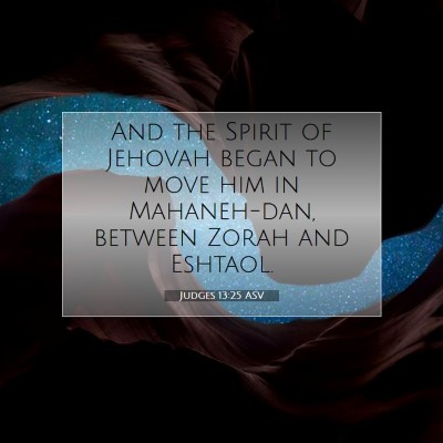 Picture 07 - Judges 13:25 ASV - And the Spirit of Jehovah began to move him in - Bible Verse Picture
