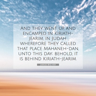 Picture 07 - Judges 18:12 ASV - And they went up, and encamped in Kiriath-jearim, - Bible Verse Picture