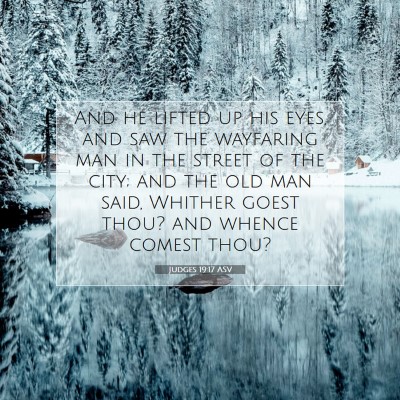 Picture 07 - Judges 19:17 ASV - And he lifted up his eyes, and saw the wayfaring - Bible Verse Picture