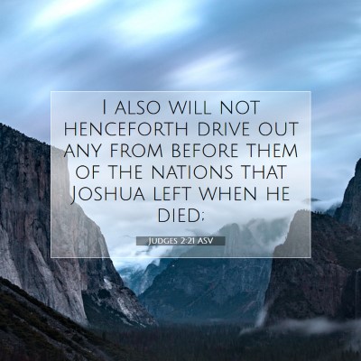 Picture 07 - Judges 2:21 ASV - I also will not henceforth drive out any from - Bible Verse Picture