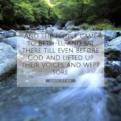 Picture 07 - Judges 21:2 ASV - And the people came to Beth-el, and sat there - Bible Verse Picture