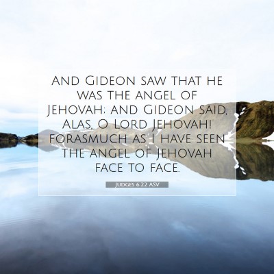 Picture 07 - Judges 6:22 ASV - And Gideon saw that he was the angel of Jehovah; - Bible Verse Picture