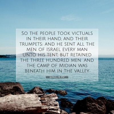 Picture 07 - Judges 7:8 ASV - So the people took victuals in their hand, and - Bible Verse Picture