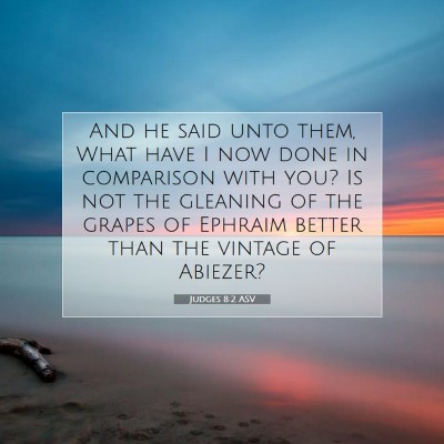 Picture 07 - Judges 8:2 ASV - And he said unto them, What have I now done in - Bible Verse Picture