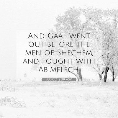 Picture 07 - Judges 9:39 ASV - And Gaal went out before the men of Shechem, and - Bible Verse Picture