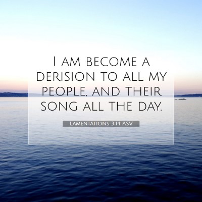 Picture 07 - Lamentations 3:14 ASV - I am become a derision to all my people, and - Bible Verse Picture