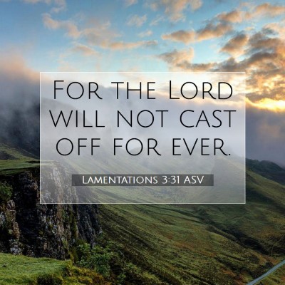 Picture 07 - Lamentations 3:31 ASV - For the Lord will not cast off for - Bible Verse Picture