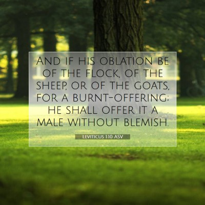 Picture 07 - Leviticus 1:10 ASV - And if his oblation be of the flock, of the - Bible Verse Picture