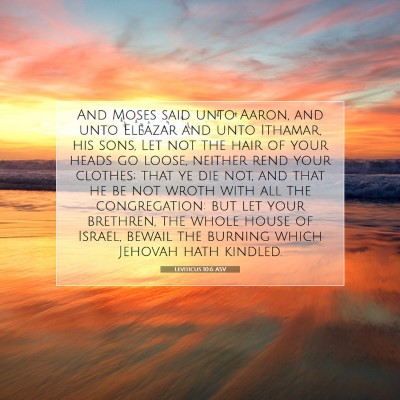 Picture 07 - Leviticus 10:6 ASV - And Moses said unto Aaron, and unto Eleazar and - Bible Verse Picture