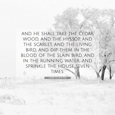 Picture 07 - Leviticus 14:51 ASV - and he shall take the cedar wood, and the hyssop, - Bible Verse Picture