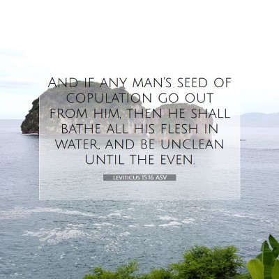 Picture 07 - Leviticus 15:16 ASV - And if any man's seed of copulation go out from - Bible Verse Picture