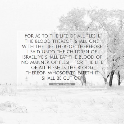Picture 07 - Leviticus 17:14 ASV - For as to the life of all flesh, the blood - Bible Verse Picture