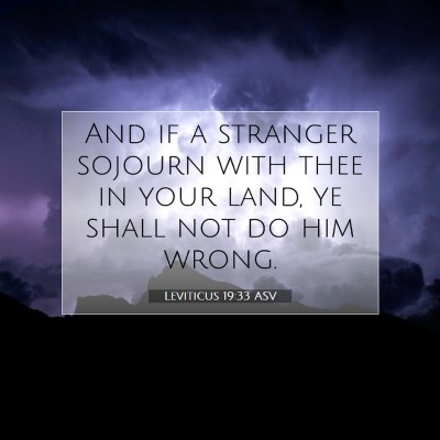 Picture 07 - Leviticus 19:33 ASV - And if a stranger sojourn with thee in your land, - Bible Verse Picture