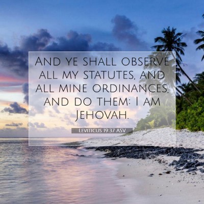 Picture 07 - Leviticus 19:37 ASV - And ye shall observe all my statutes, and all - Bible Verse Picture
