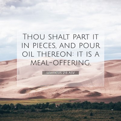 Picture 07 - Leviticus 2:6 ASV - Thou shalt part it in pieces, and pour oil - Bible Verse Picture