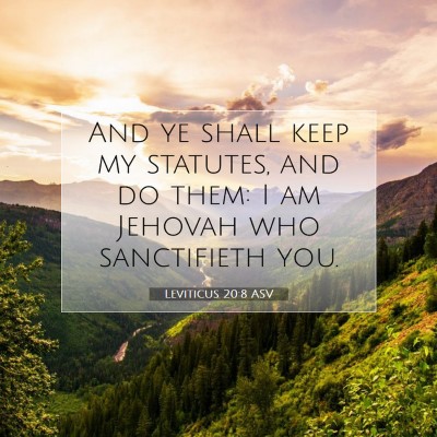 Picture 07 - Leviticus 20:8 ASV - And ye shall keep my statutes, and do them: I am - Bible Verse Picture