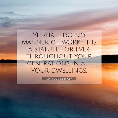 Picture 07 - Leviticus 23:31 ASV - Ye shall do no manner of work: it is a statute - Bible Verse Picture