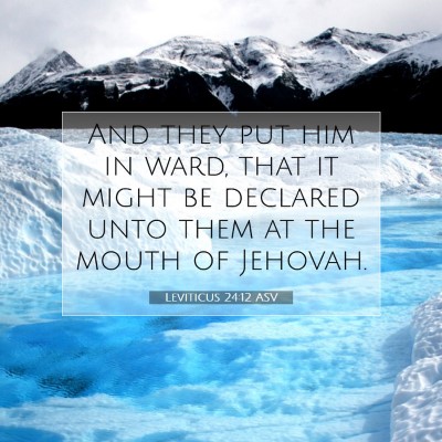Picture 07 - Leviticus 24:12 ASV - And they put him in ward, that it might be - Bible Verse Picture