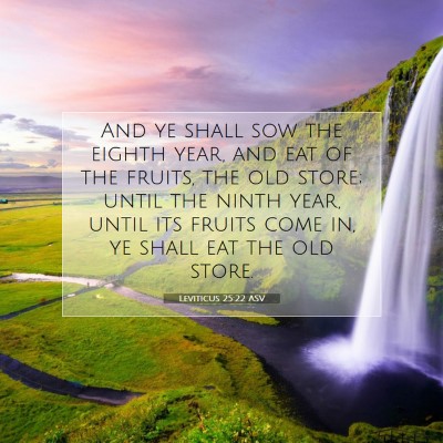 Picture 07 - Leviticus 25:22 ASV - And ye shall sow the eighth year, and eat of the - Bible Verse Picture