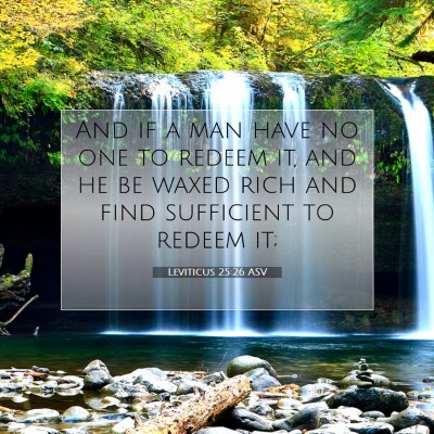 Picture 07 - Leviticus 25:26 ASV - And if a man have no one to redeem it, and he be - Bible Verse Picture