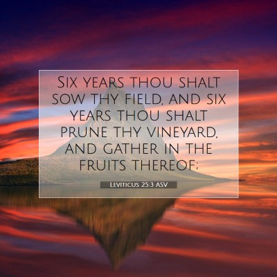 Picture 07 - Leviticus 25:3 ASV - Six years thou shalt sow thy field, and six years - Bible Verse Picture