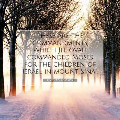 Picture 07 - Leviticus 27:34 ASV - These are the commandments, which Jehovah - Bible Verse Picture