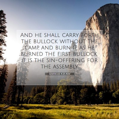 Picture 07 - Leviticus 4:21 ASV - And he shall carry forth the bullock without the - Bible Verse Picture