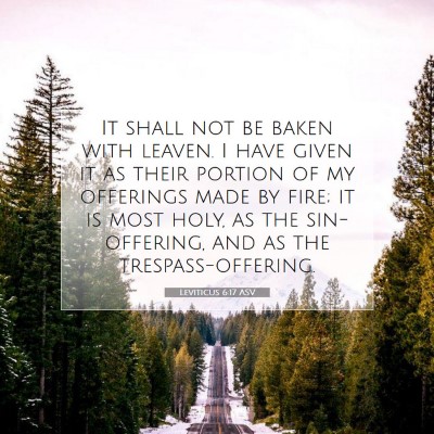Picture 07 - Leviticus 6:17 ASV - It shall not be baken with leaven. I have given - Bible Verse Picture