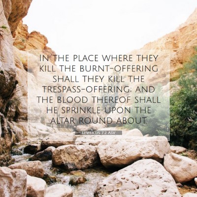Picture 07 - Leviticus 7:2 ASV - In the place where they kill the burnt-offering - Bible Verse Picture