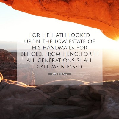 Picture 07 - Luke 1:48 ASV - For he hath looked upon the low estate of his - Bible Verse Picture