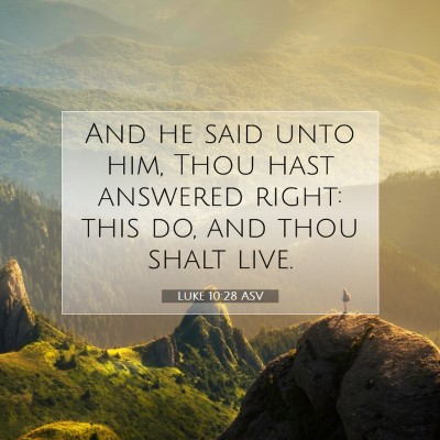 Picture 07 - Luke 10:28 ASV - And he said unto him, Thou hast answered right: - Bible Verse Picture
