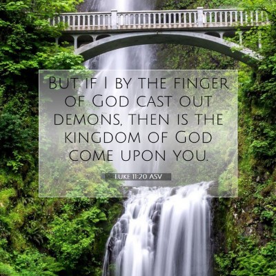 Picture 07 - Luke 11:20 ASV - But if I by the finger of God cast out demons, - Bible Verse Picture