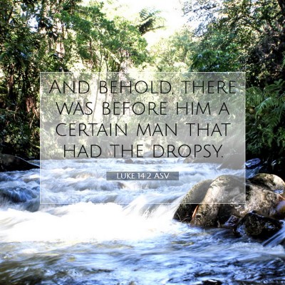 Picture 07 - Luke 14:2 ASV - And behold, there was before him a certain man - Bible Verse Picture