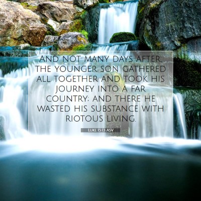 Picture 07 - Luke 15:13 ASV - And not many days after, the younger son gathered - Bible Verse Picture
