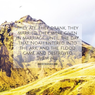 Picture 07 - Luke 17:27 ASV - They ate, they drank, they married, they were - Bible Verse Picture