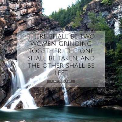 Picture 07 - Luke 17:35 ASV - There shall be two women grinding together; the - Bible Verse Picture