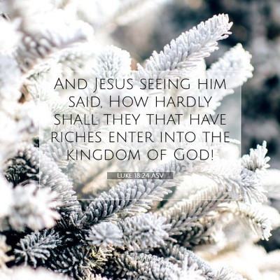 Picture 07 - Luke 18:24 ASV - And Jesus seeing him said, How hardly shall they - Bible Verse Picture