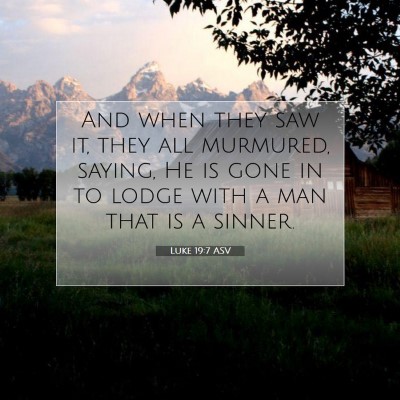 Picture 07 - Luke 19:7 ASV - And when they saw it, they all murmured, saying, - Bible Verse Picture