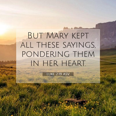 Picture 07 - Luke 2:19 ASV - But Mary kept all these sayings, pondering them - Bible Verse Picture