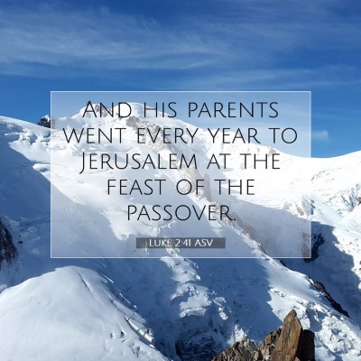 Picture 07 - Luke 2:41 ASV - And his parents went every year to Jerusalem at - Bible Verse Picture