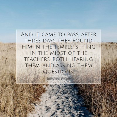 Picture 07 - Luke 2:46 ASV - And it came to pass, after three days they found - Bible Verse Picture