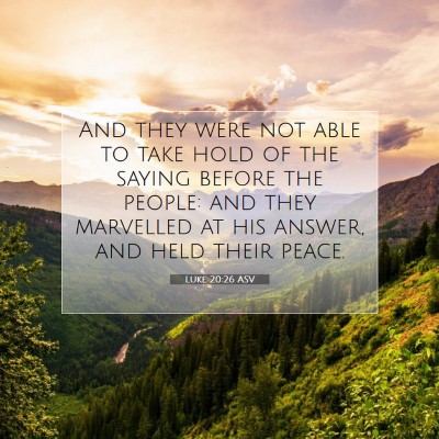 Picture 07 - Luke 20:26 ASV - And they were not able to take hold of the saying - Bible Verse Picture