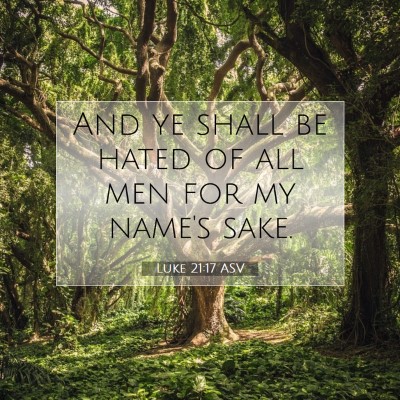 Picture 07 - Luke 21:17 ASV - And ye shall be hated of all men for my name's - Bible Verse Picture